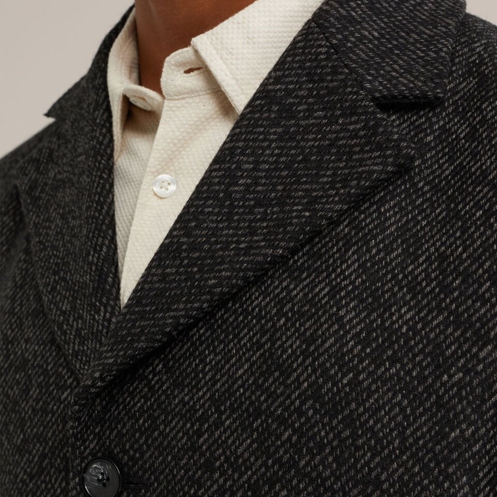 Men's Black Tweed Coat